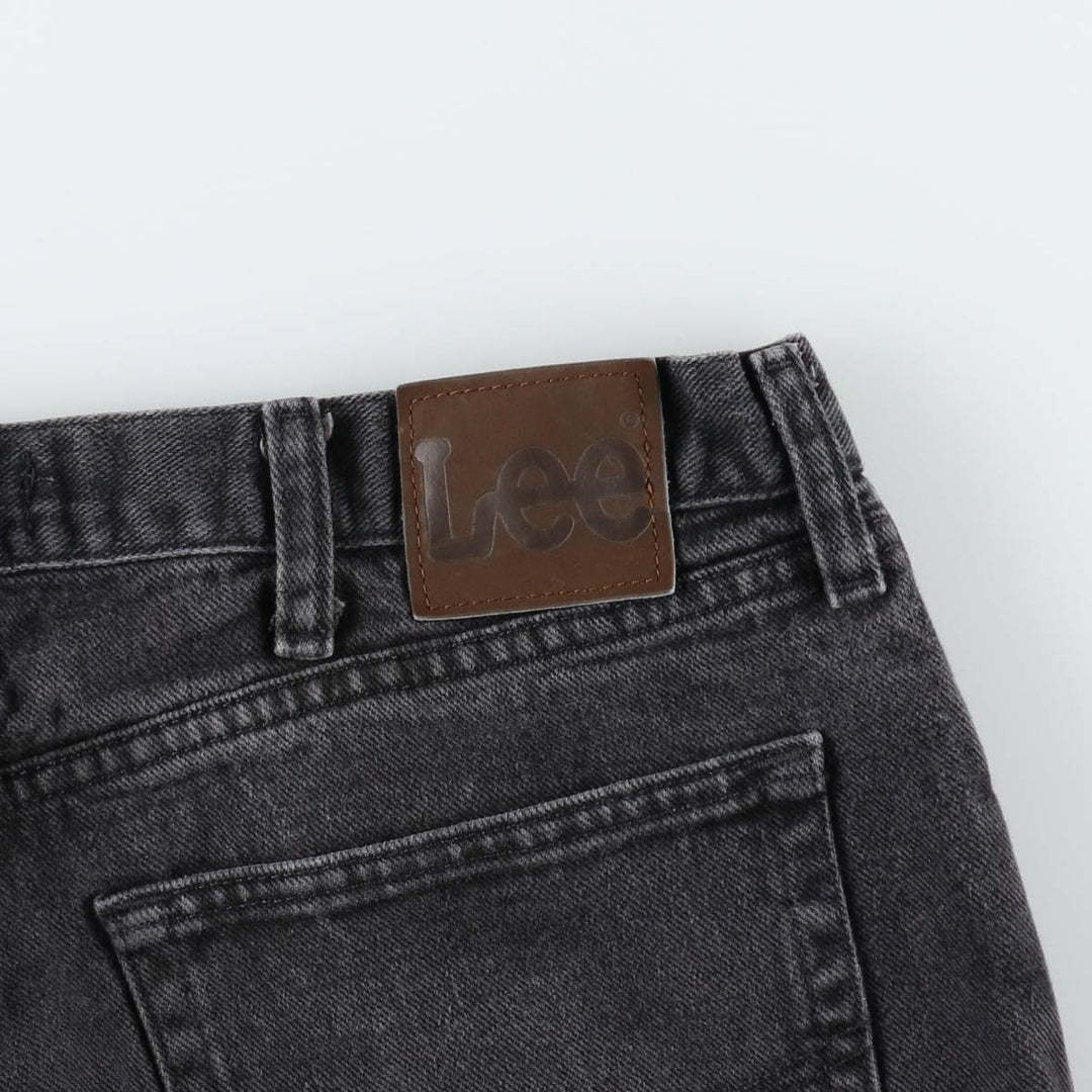 Lee Regular Fit Black Denim Straight Leg Jeans, Men's Size W36 (approx.) cotton black type Vintage Second Hand