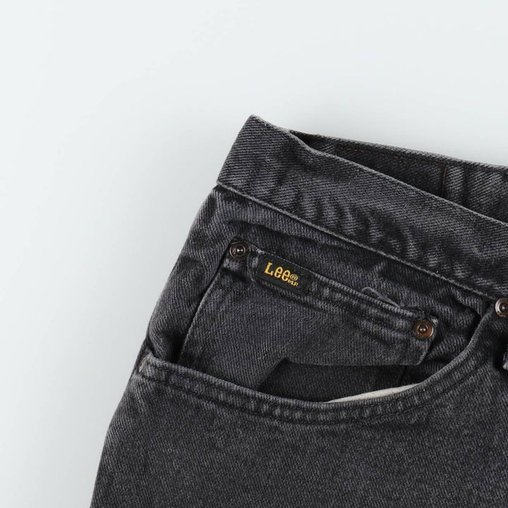 Lee Regular Fit Black Denim Straight Leg Jeans, Men's Size W36 (approx.) cotton black type Vintage Second Hand