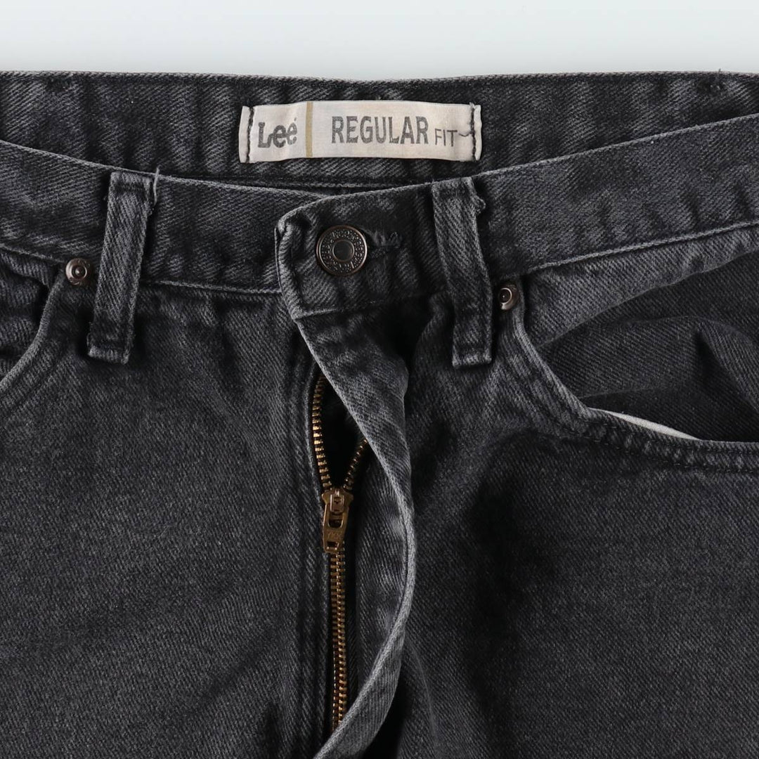 Lee Regular Fit Black Denim Straight Leg Jeans, Men's Size W36 (approx.) cotton black type Vintage Second Hand