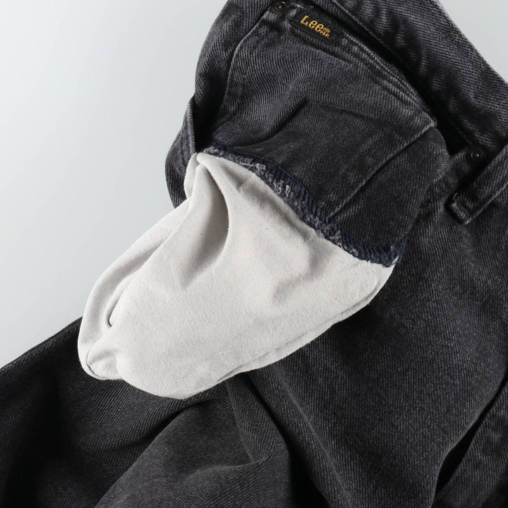 Lee Regular Fit Black Denim Straight Leg Jeans, Men's Size W36 (approx.) cotton black type Vintage Second Hand