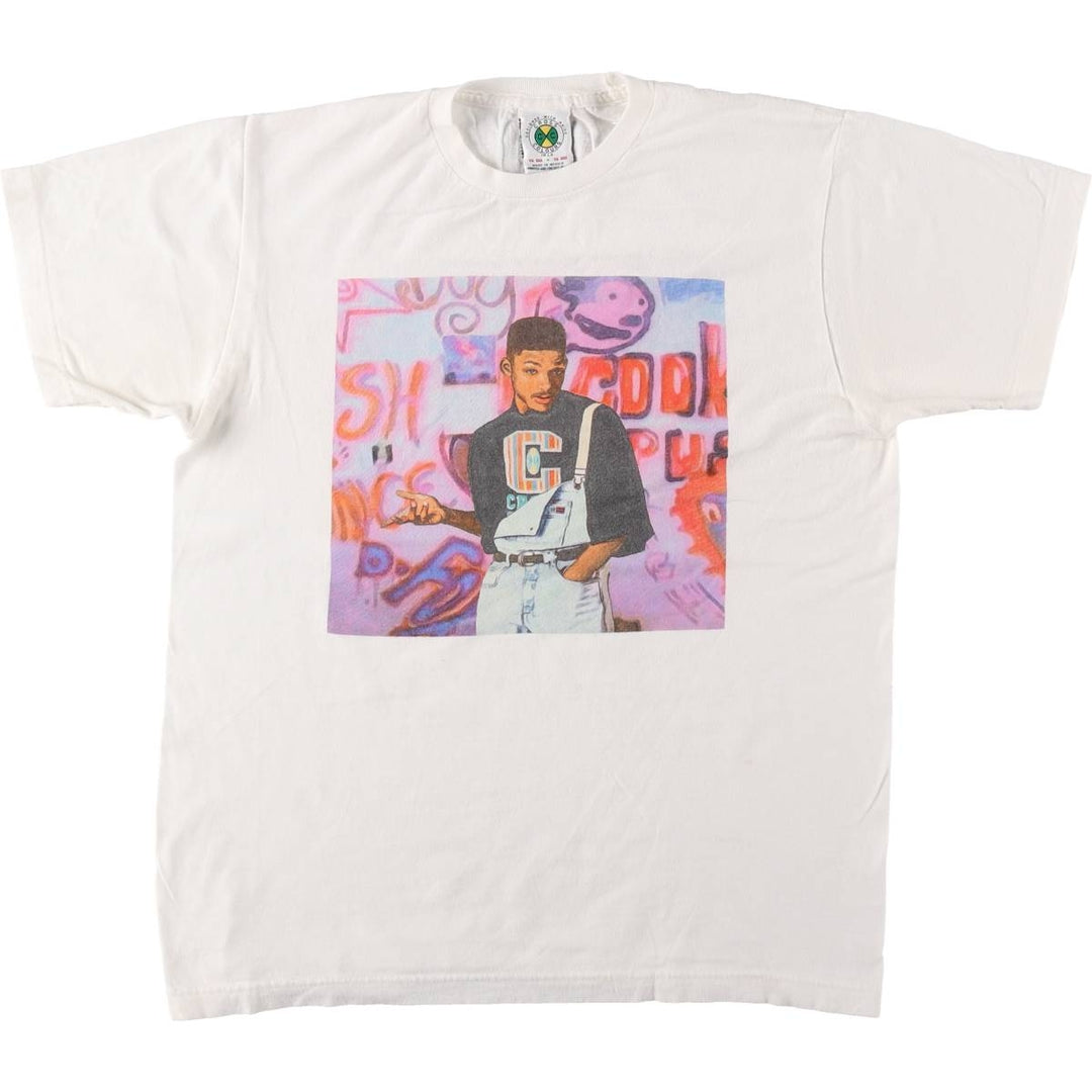 Cross Colours Will Smith Wrap T-Shirt (Men's Size M) cotton white type Vintage Second Hand