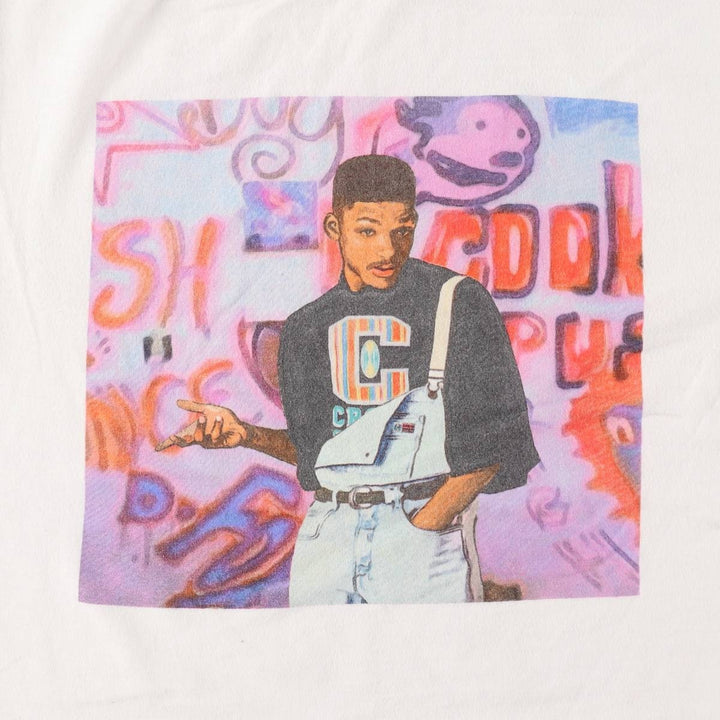 Cross Colours Will Smith Wrap T-Shirt (Men's Size M) cotton white type Vintage Second Hand