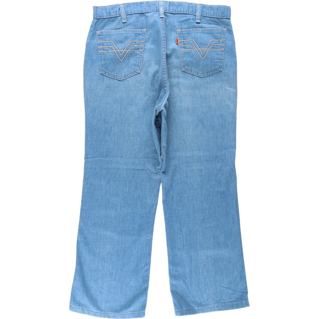 70s-80'S Levi's for men 43417-0812 Orange Tab Bootcut Denim Pants Men's W35 Vintage unclear blue type Vintage Second Hand