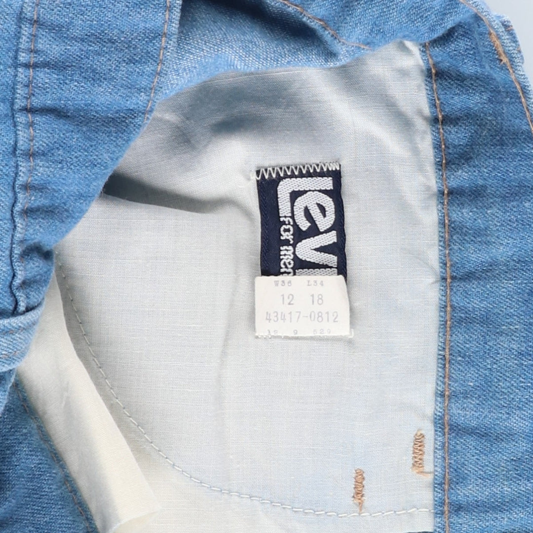 70s-80'S Levi's for men 43417-0812 Orange Tab Bootcut Denim Pants Men's W35 Vintage unclear blue type Vintage Second Hand