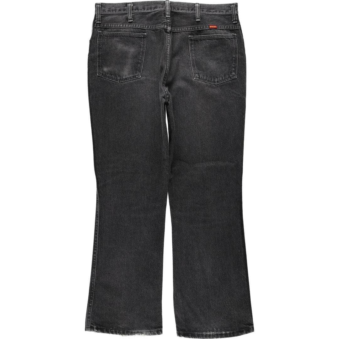 90s-00'S Rustler Black Denim Flare Cut Denim Pants, Made in USA, Men's W36 (approx.), Vintage cotton black type Vintage Second Hand