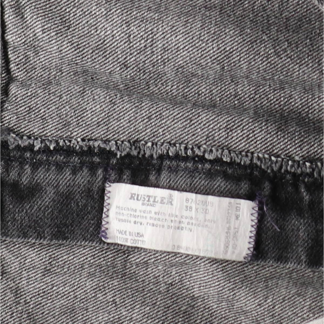 90s-00'S Rustler Black Denim Flare Cut Denim Pants, Made in USA, Men's W36 (approx.), Vintage cotton black type Vintage Second Hand