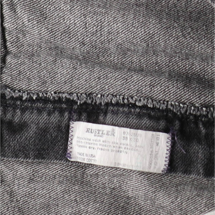 90s-00'S Rustler Black Denim Flare Cut Denim Pants, Made in USA, Men's W36 (approx.), Vintage cotton black type Vintage Second Hand