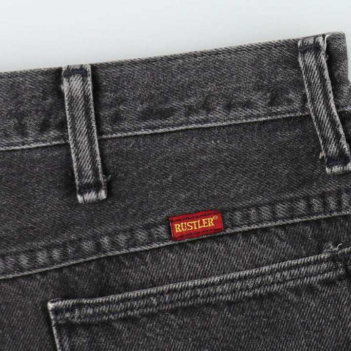 90s-00'S Rustler Black Denim Flare Cut Denim Pants, Made in USA, Men's W36 (approx.), Vintage cotton black type Vintage Second Hand