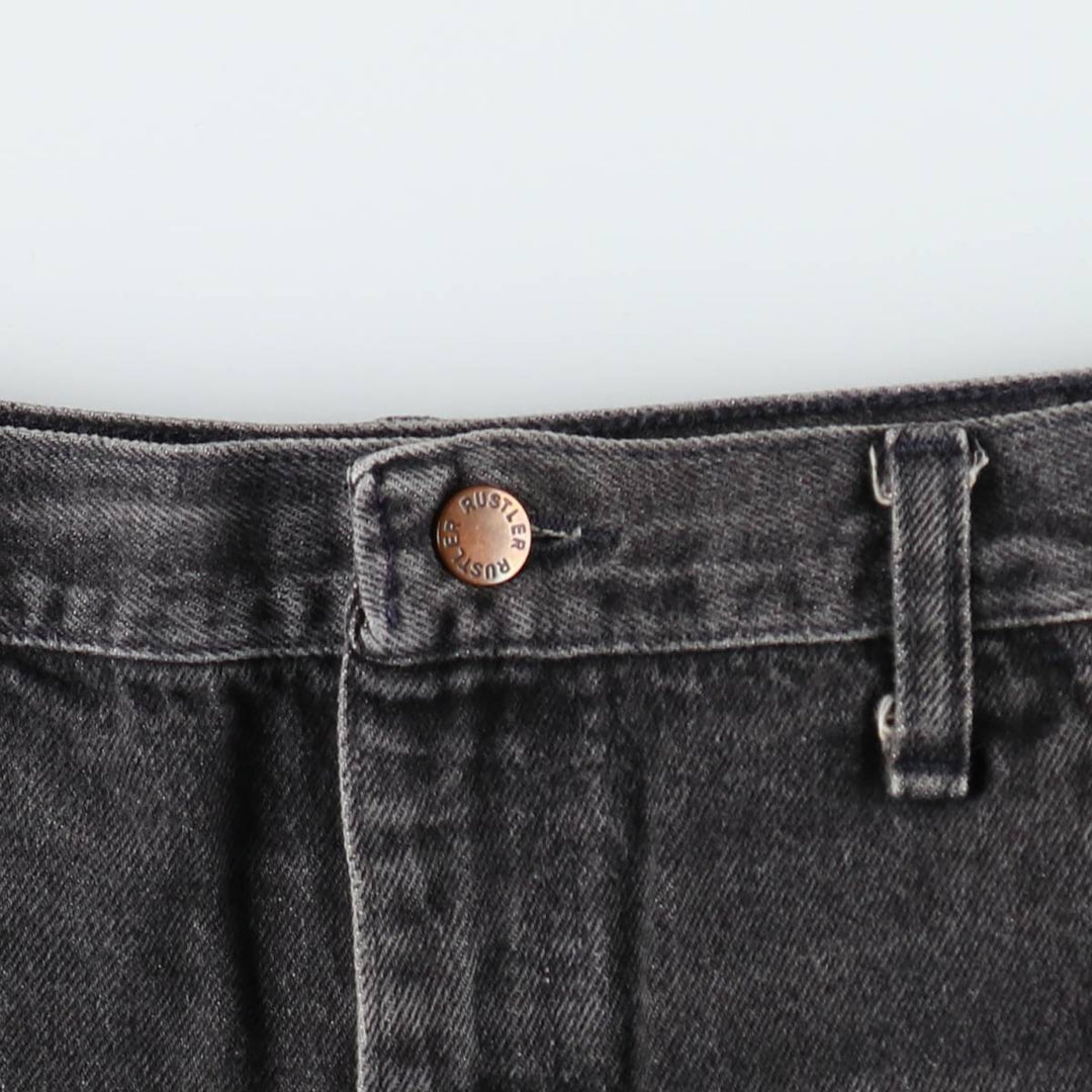 90s-00'S Rustler Black Denim Flare Cut Denim Pants, Made in USA, Men's W36 (approx.), Vintage cotton black type Vintage Second Hand
