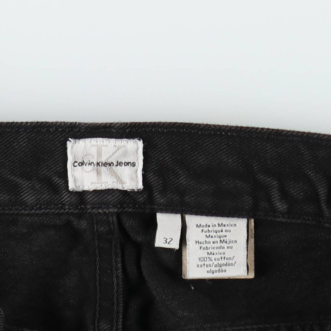 90s-00'S Calvin Klein Jeans, Black Denim, Tapered Jeans, Men's W32 (approx.), Vintage cotton black type Vintage Second Hand