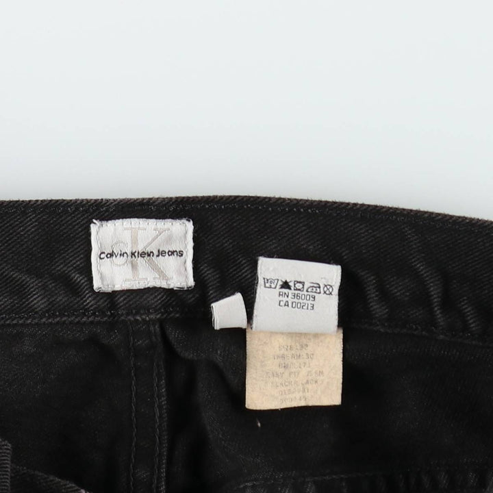 90s-00'S Calvin Klein Jeans, Black Denim, Tapered Jeans, Men's W32 (approx.), Vintage cotton black type Vintage Second Hand