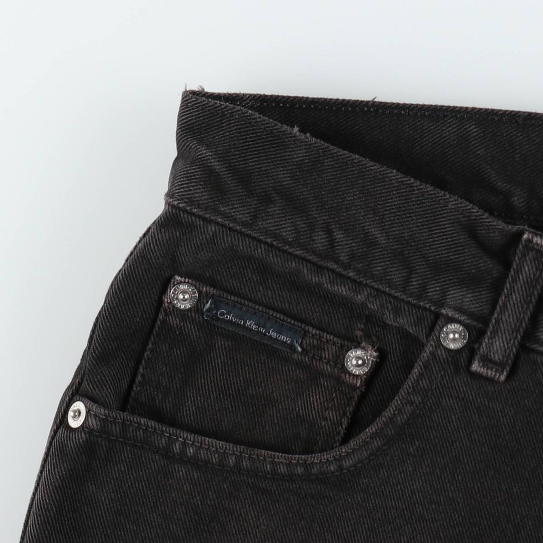90s-00'S Calvin Klein Jeans, Black Denim, Tapered Jeans, Men's W32 (approx.), Vintage cotton black type Vintage Second Hand