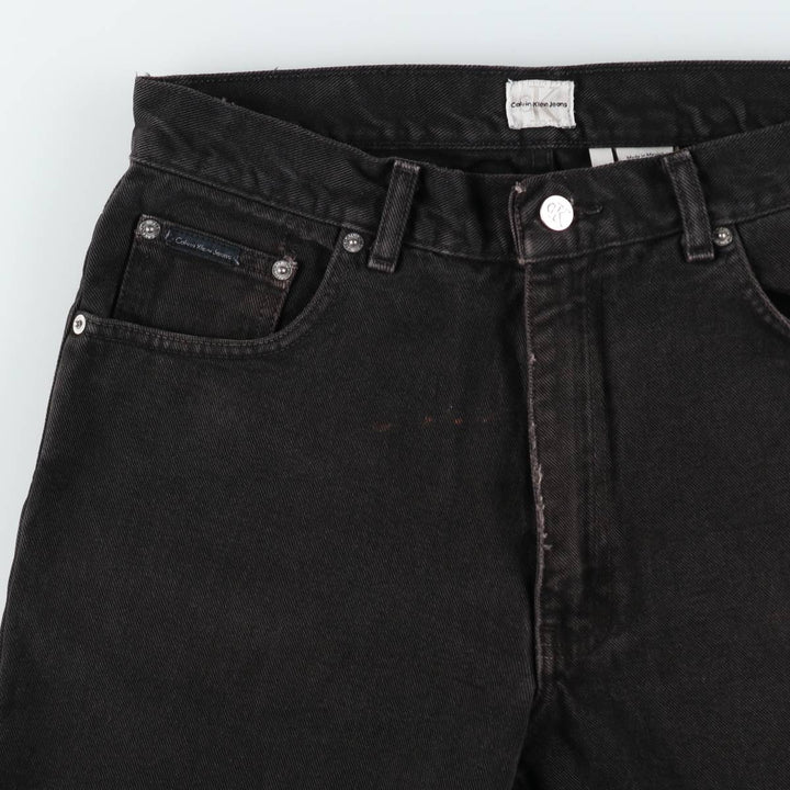 90s-00'S Calvin Klein Jeans, Black Denim, Tapered Jeans, Men's W32 (approx.), Vintage cotton black type Vintage Second Hand