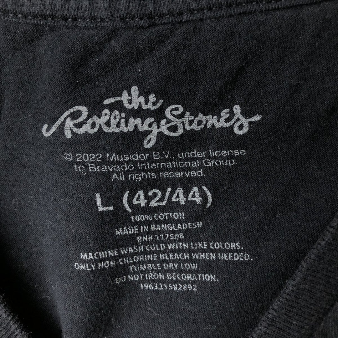 The Rolling Stones Band T-shirt, Band T, Men's L size cotton black type Vintage Second Hand