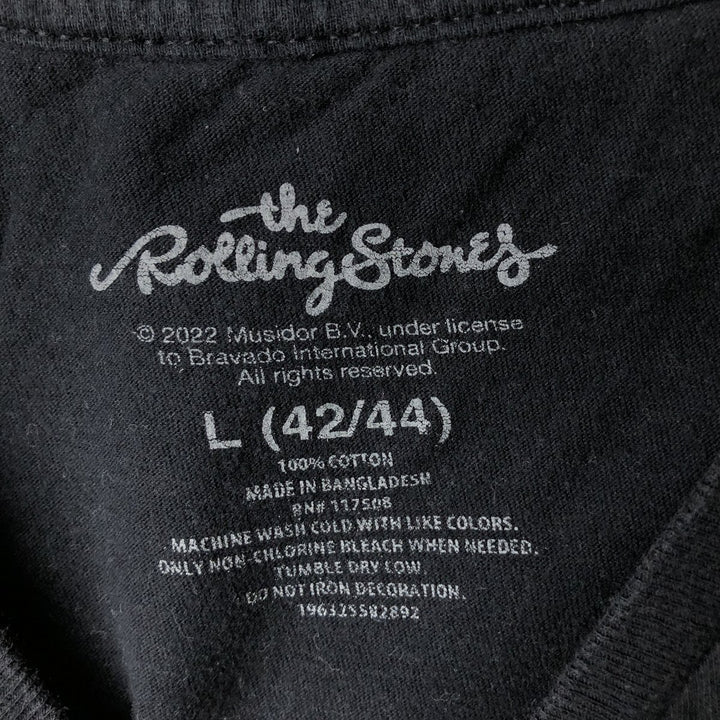 The Rolling Stones Band T-shirt, Band T, Men's L size cotton black type Vintage Second Hand