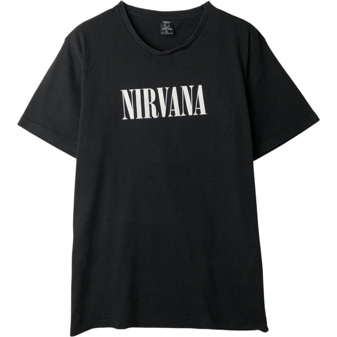NIRVANA Nirvana Band T-shirt, Band T, Men's L size cotton black type Vintage Second Hand