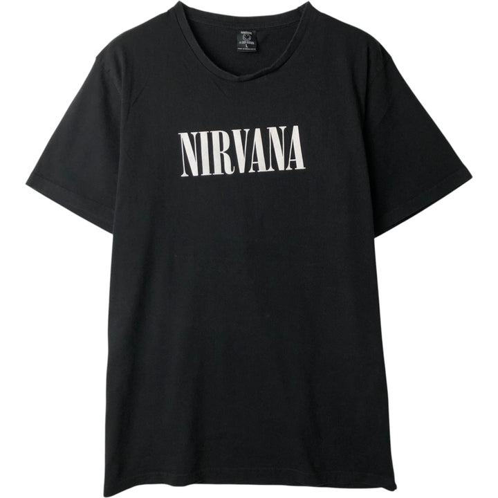 NIRVANA Nirvana Band T-shirt, Band T, Men's L size cotton black type Vintage Second Hand