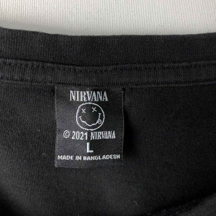 NIRVANA Nirvana Band T-shirt, Band T, Men's L size cotton black type Vintage Second Hand