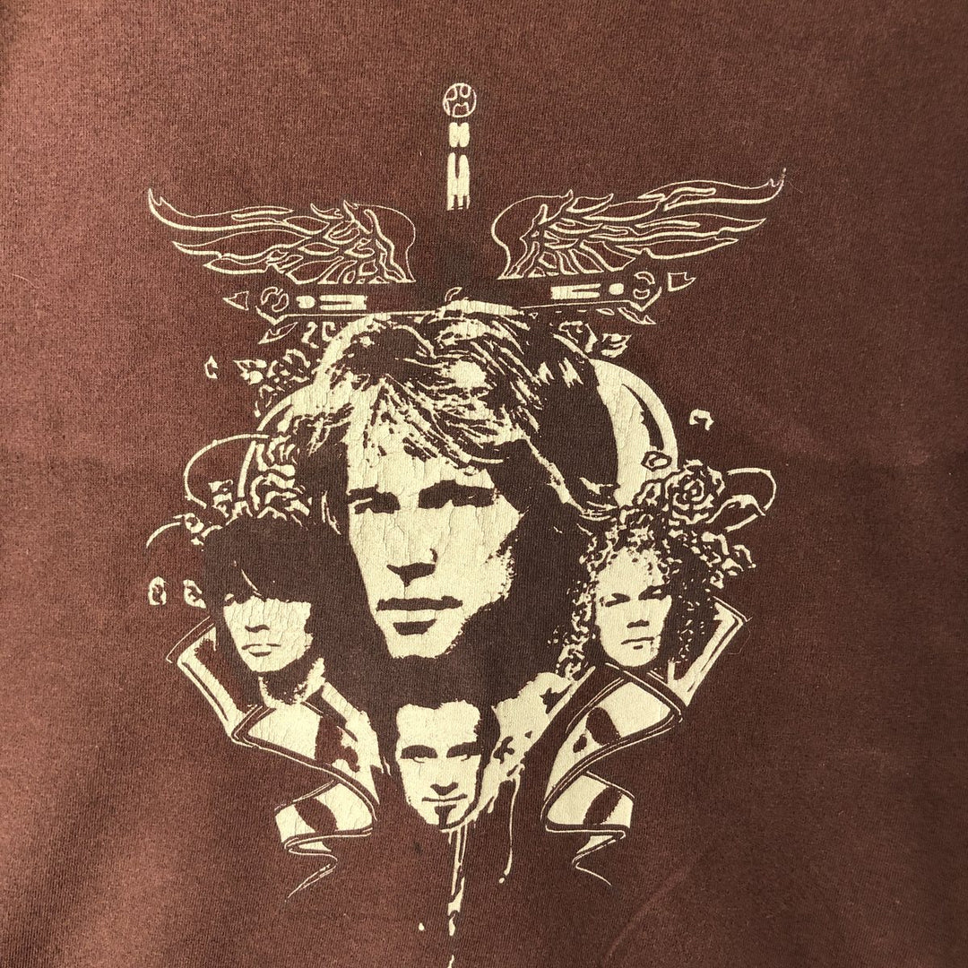 2000'S Bay Beauty Bon Jovi Band T-shirt, Men's Size L cotton brown type Vintage Second Hand