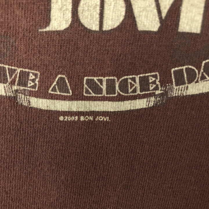 2000'S Bay Beauty Bon Jovi Band T-shirt, Men's Size L cotton brown type Vintage Second Hand