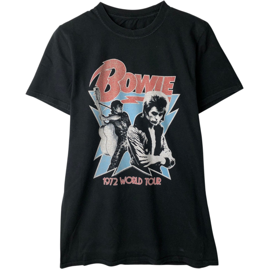 DAVID BOWIE Band T-shirt (Men's size S equivalent) unclear black type Vintage Second Hand