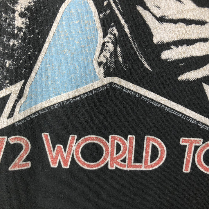 DAVID BOWIE Band T-shirt (Men's size S equivalent) unclear black type Vintage Second Hand