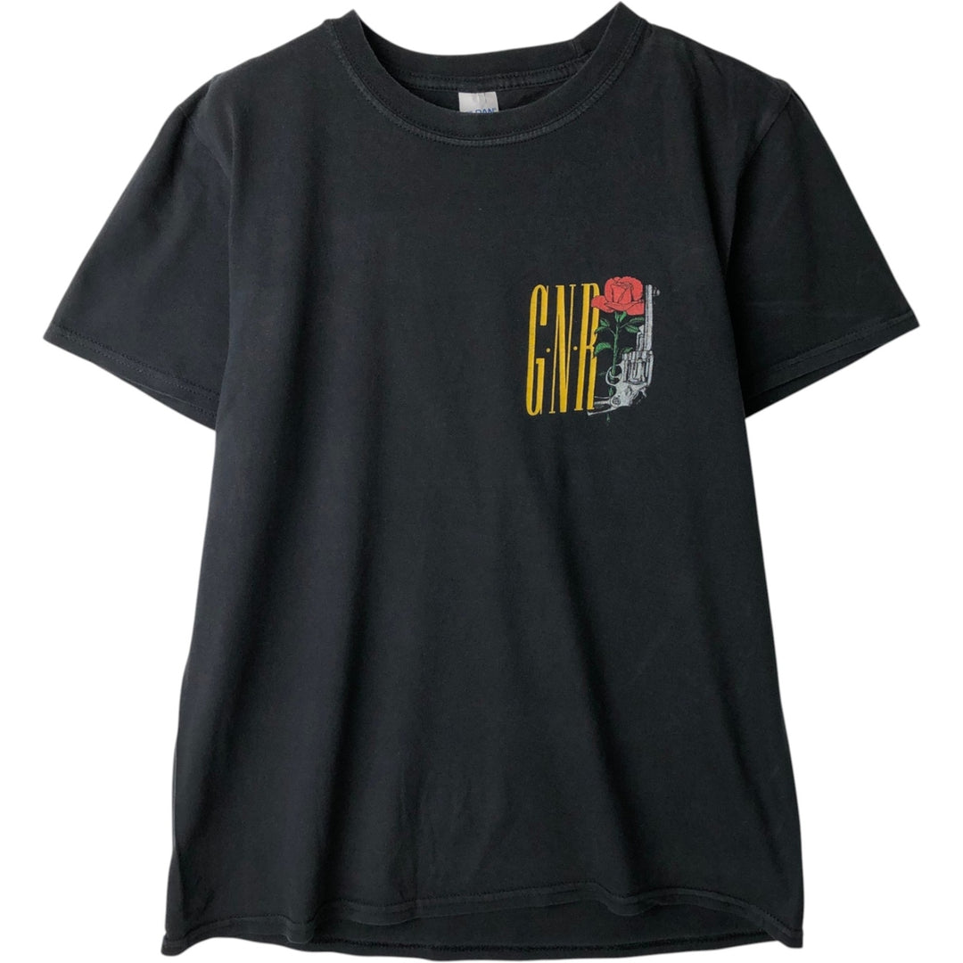 GUNS N' ROSES Guns N' Roses Band T-shirt Band Tee Men's M size cotton black type Vintage Second Hand
