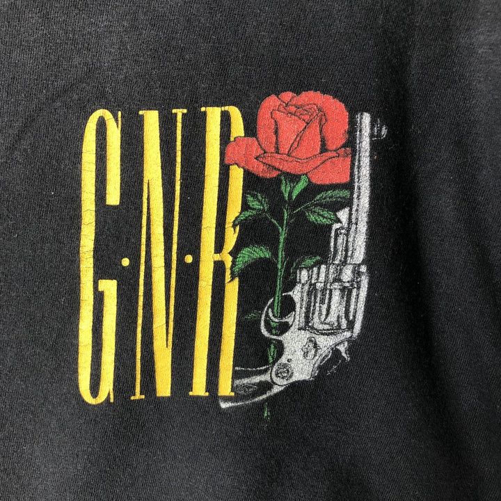 GUNS N' ROSES Guns N' Roses Band T-shirt Band Tee Men's M size cotton black type Vintage Second Hand