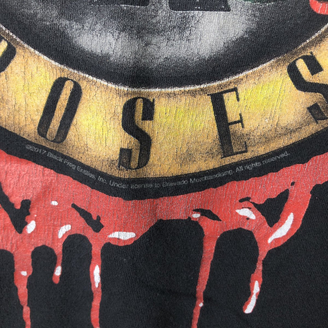 GUNS N' ROSES Guns N' Roses Band T-shirt Band Tee Men's M size cotton black type Vintage Second Hand
