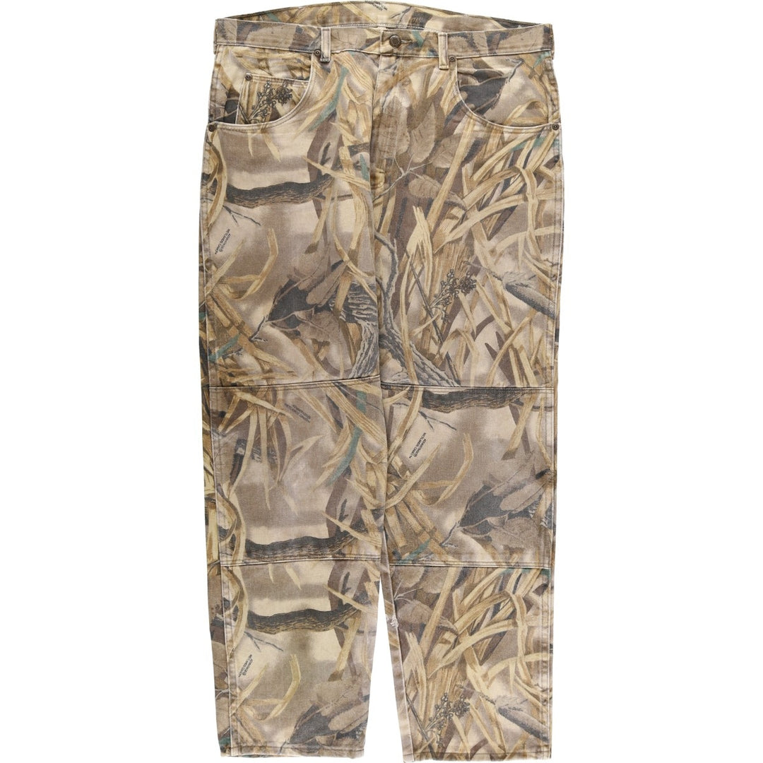 Wrangler Camouflage Pattern Realtree Camo Double Knee Tapered Denim Pants, Men's Size W38 unclear Khaki type Vintage Second Hand