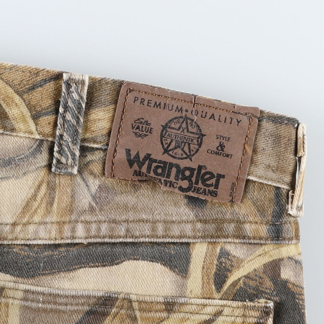 Wrangler Camouflage Pattern Realtree Camo Double Knee Tapered Denim Pants, Men's Size W38 unclear Khaki type Vintage Second Hand