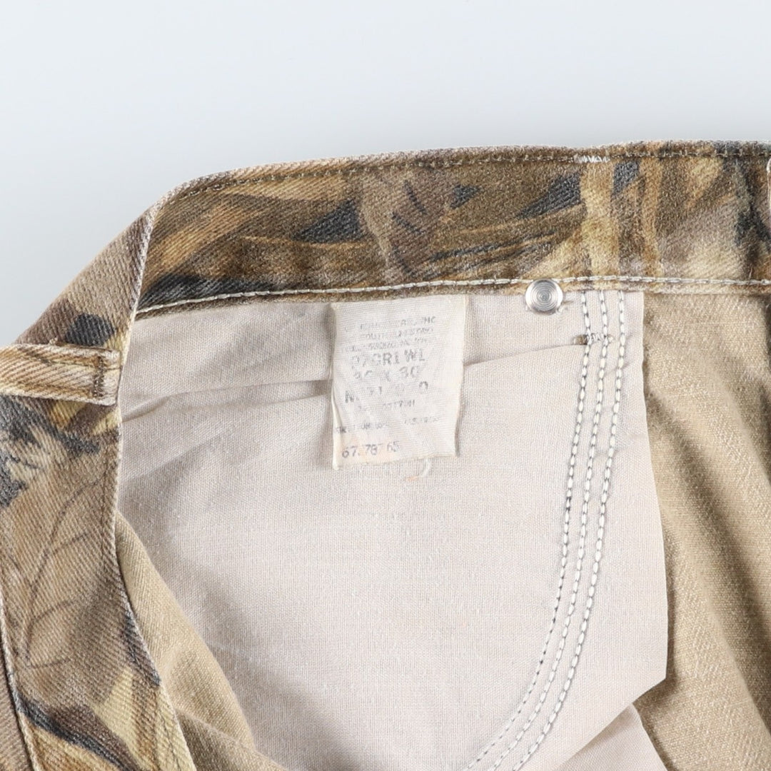 Wrangler Camouflage Pattern Realtree Camo Double Knee Tapered Denim Pants, Men's Size W38 unclear Khaki type Vintage Second Hand