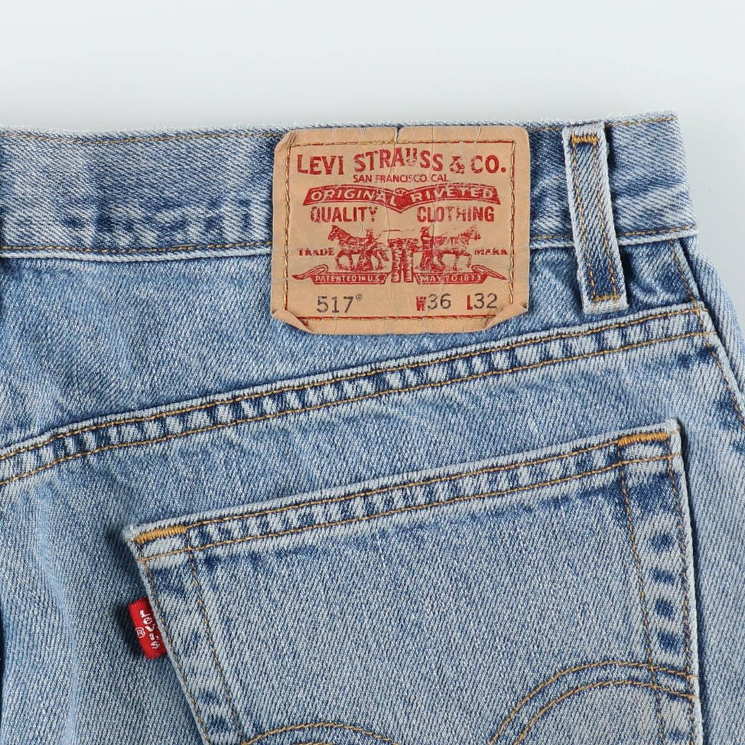 00'S Levi's 517 BOOT CUT Bootcut denim pants for men, size w35 cotton blue type Vintage Second Hand