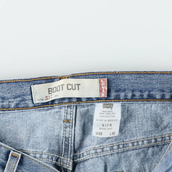 00'S Levi's 517 BOOT CUT Bootcut denim pants for men, size w35 cotton blue type Vintage Second Hand