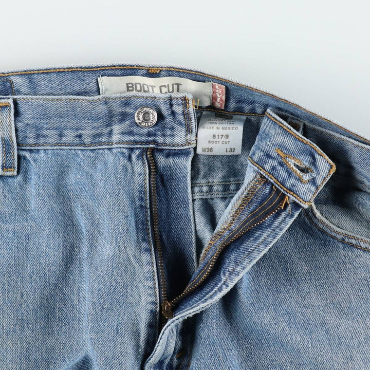 00'S Levi's 517 BOOT CUT Bootcut denim pants for men, size w35 cotton blue type Vintage Second Hand