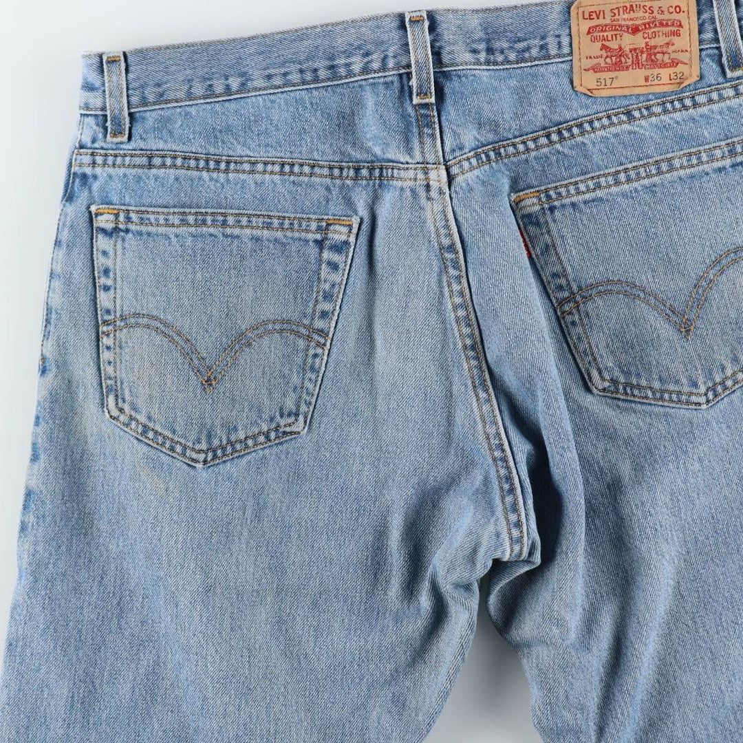 00'S Levi's 517 BOOT CUT Bootcut denim pants for men, size w35 cotton blue type Vintage Second Hand