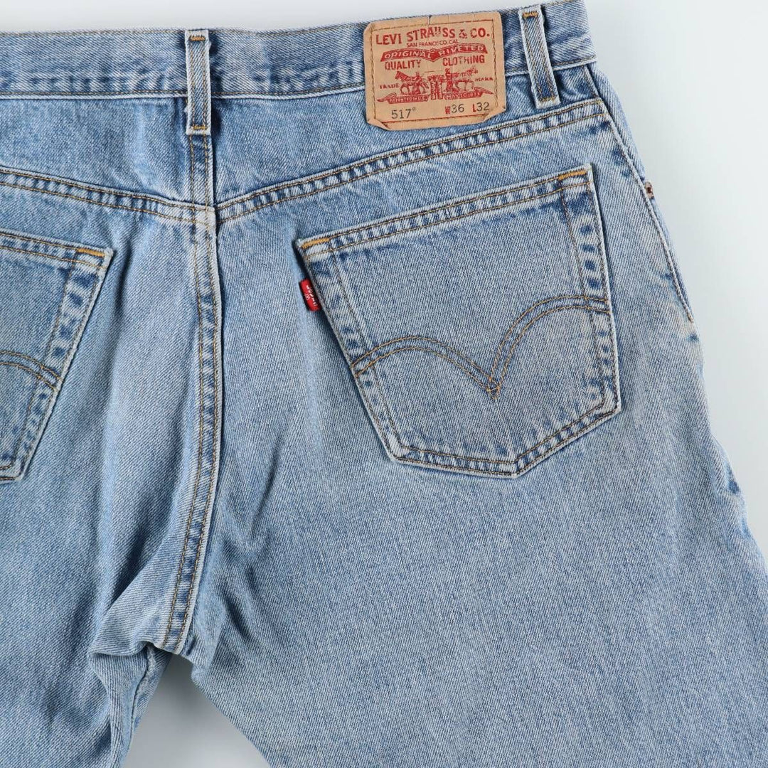 00'S Levi's 517 BOOT CUT Bootcut denim pants for men, size w35 cotton blue type Vintage Second Hand