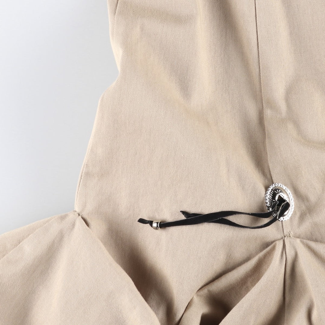 ~90'S Circle T By Marilyn Lenox Puff Hem Chino Cotton Half-Length A-Line Skirt, Made in USA, Women's Size M (approx.) cotton Beige type Vintage Second Hand