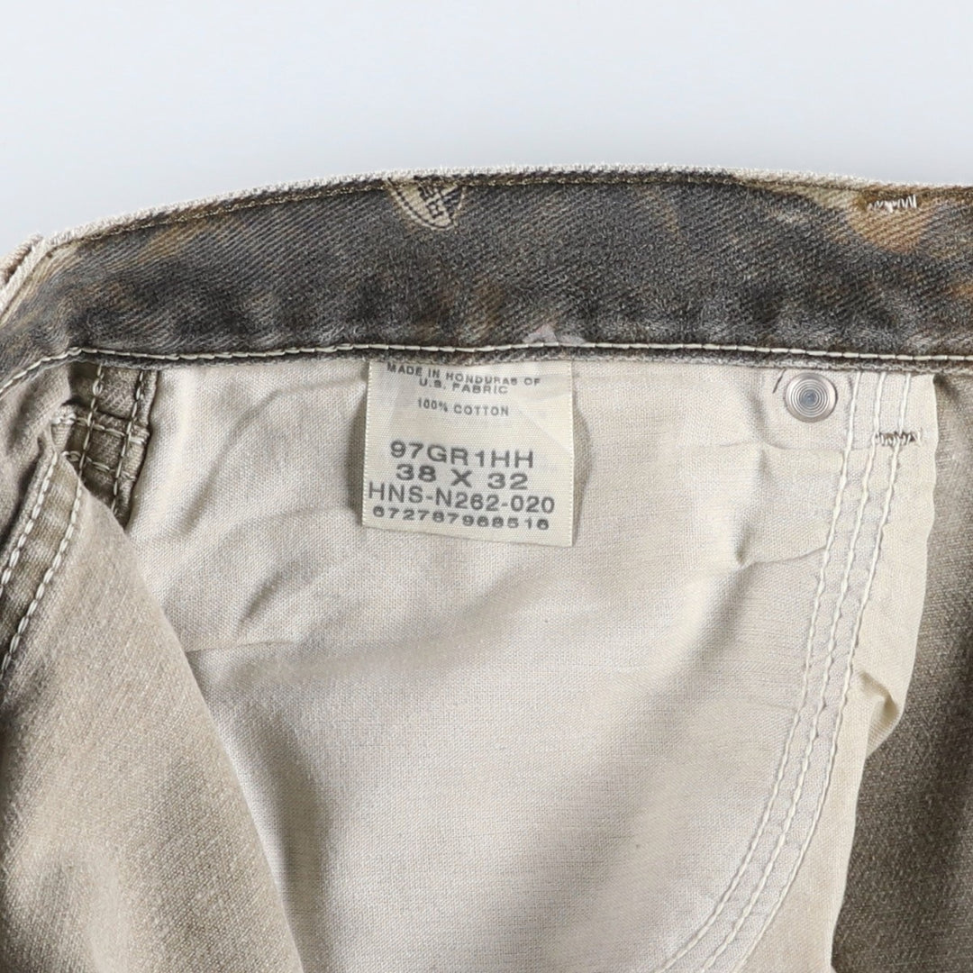Wrangler Camouflage Pattern Realtree Camo Tapered Denim Pants, Men's Size W39 cotton Khaki type Vintage Second Hand