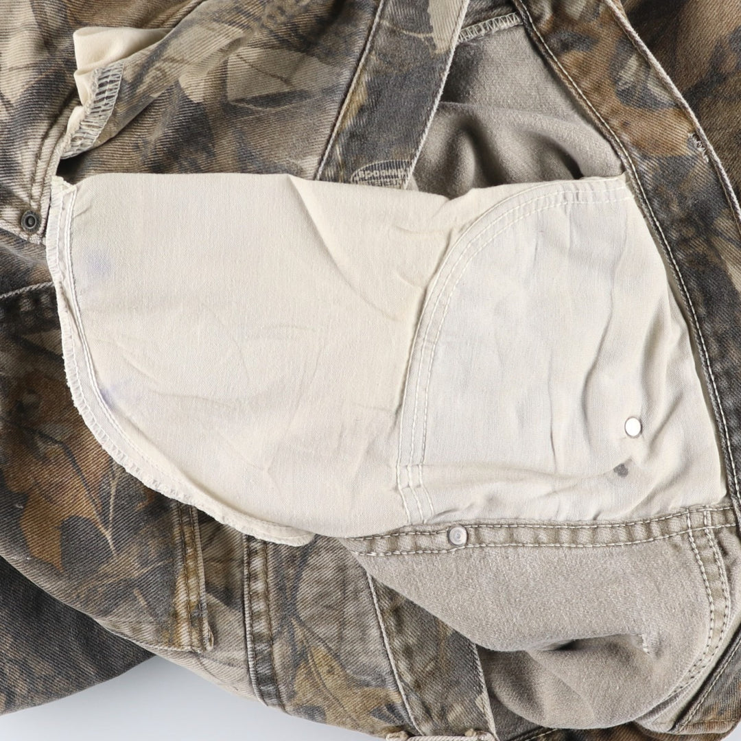 Wrangler Camouflage Pattern Realtree Camo Tapered Denim Pants, Men's Size W39 cotton Khaki type Vintage Second Hand