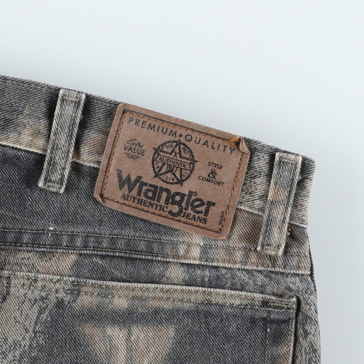 Wrangler Camouflage Pattern Real Tree Camo Double Knee Tapered Denim Pants Men's W35 cotton Khaki type Vintage Second Hand