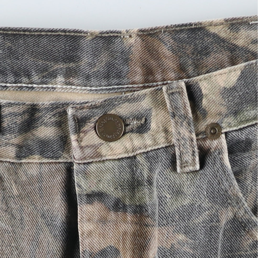 Wrangler Camouflage Pattern Real Tree Camo Double Knee Tapered Denim Pants Men's W35 cotton Khaki type Vintage Second Hand