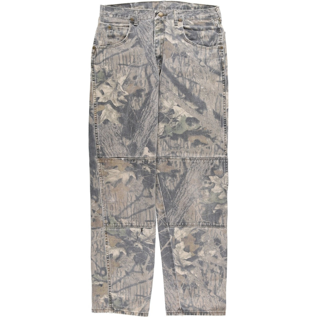 Wrangler Camouflage Pattern Realtree Camo Tapered Denim Pants, Men's Size W33 unclear Khaki type Vintage Second Hand