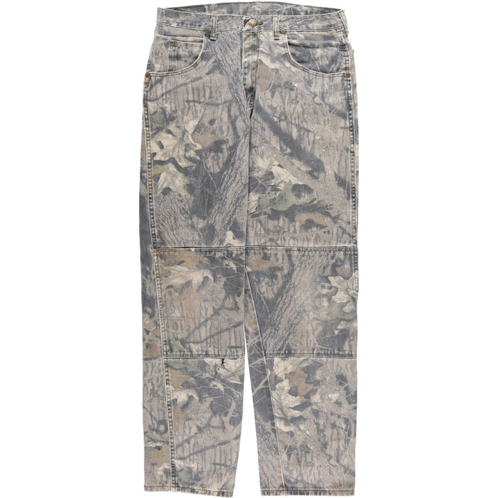 Wrangler Camouflage Pattern Realtree Camo Tapered Denim Pants, Men's Size W33 unclear Khaki type Vintage Second Hand