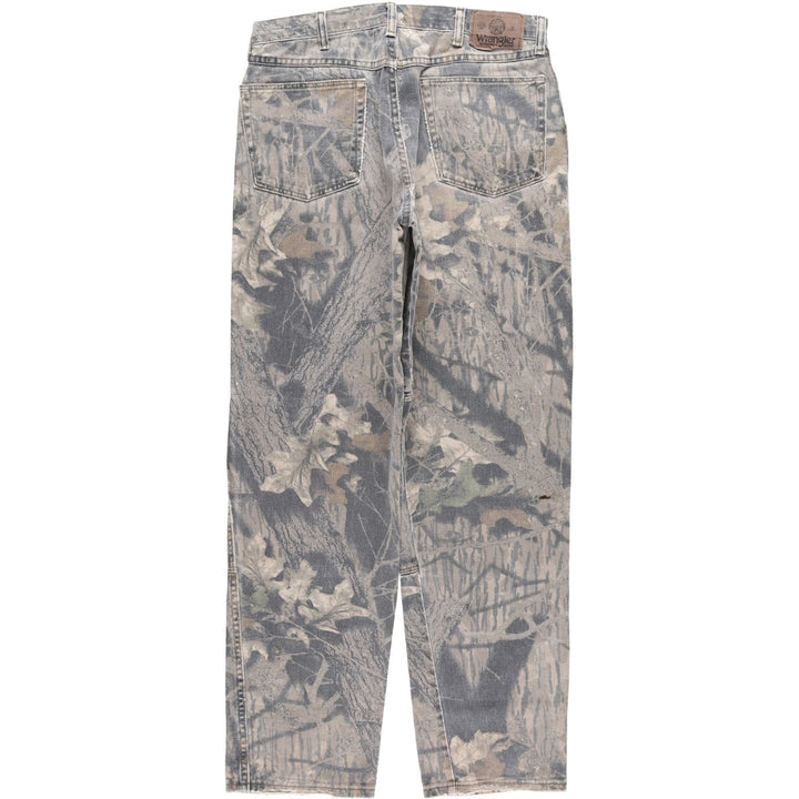 Wrangler Camouflage Pattern Realtree Camo Tapered Denim Pants, Men's Size W33 unclear Khaki type Vintage Second Hand