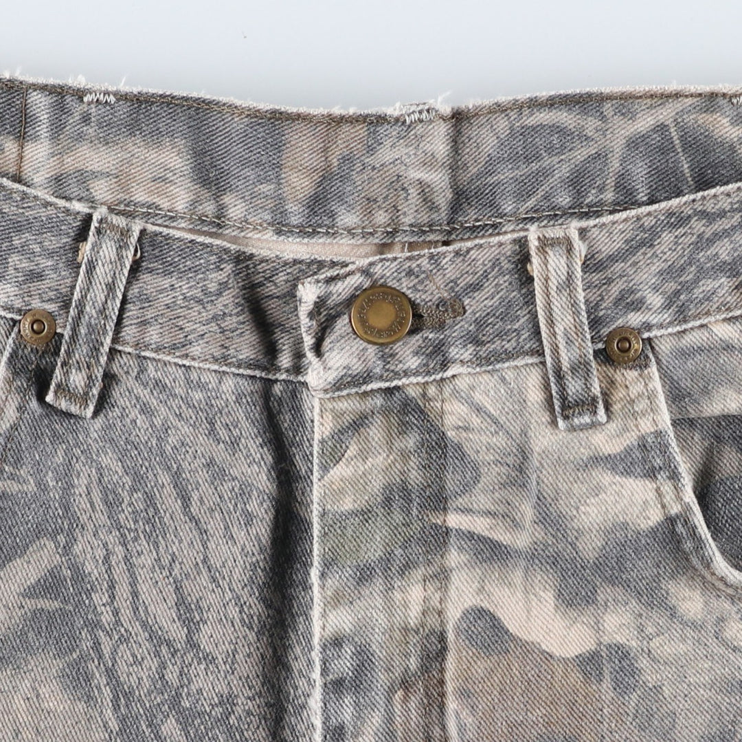 Wrangler Camouflage Pattern Realtree Camo Tapered Denim Pants, Men's Size W33 unclear Khaki type Vintage Second Hand