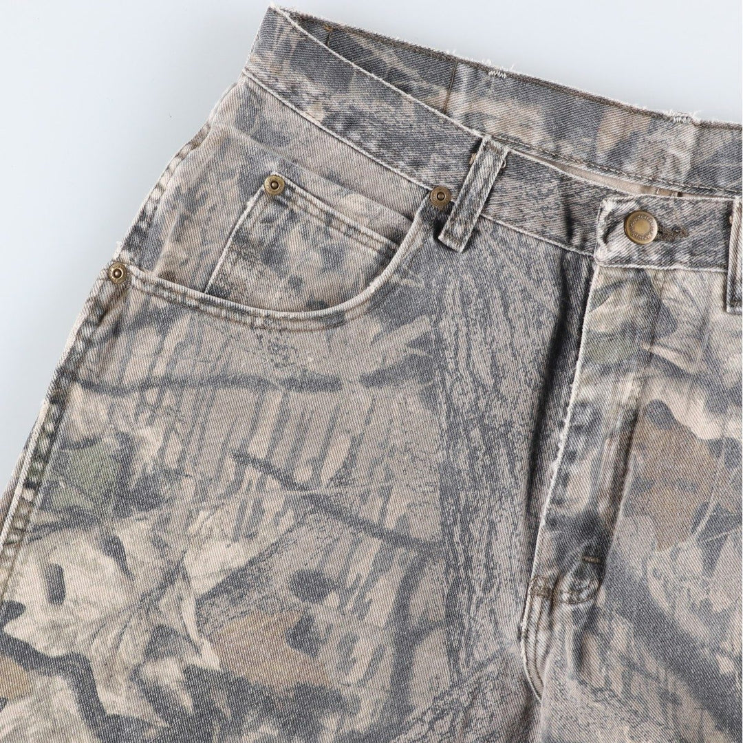 Wrangler Camouflage Pattern Realtree Camo Tapered Denim Pants, Men's Size W33 unclear Khaki type Vintage Second Hand