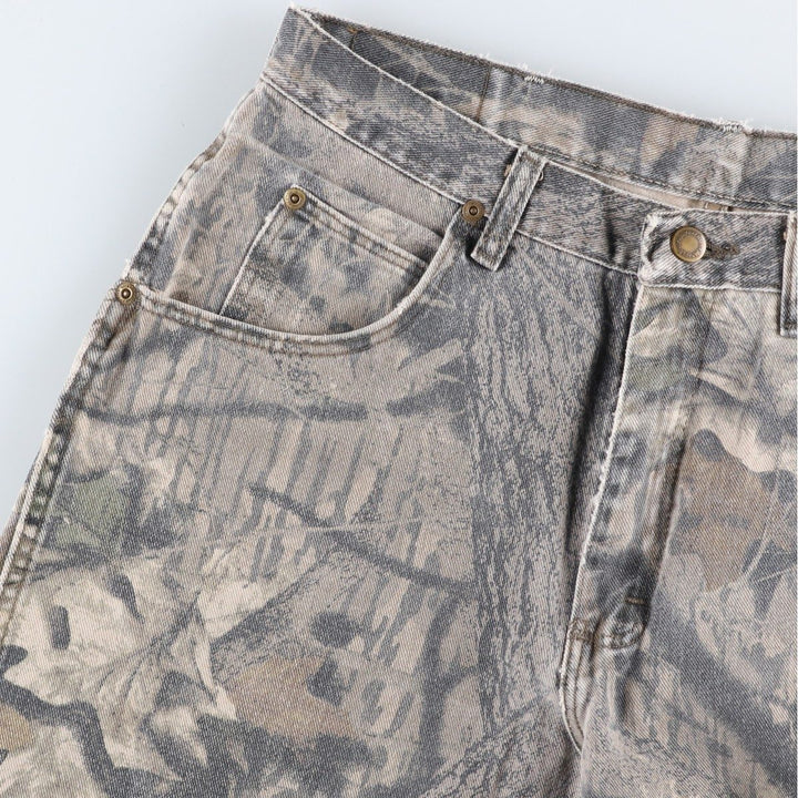 Wrangler Camouflage Pattern Realtree Camo Tapered Denim Pants, Men's Size W33 unclear Khaki type Vintage Second Hand