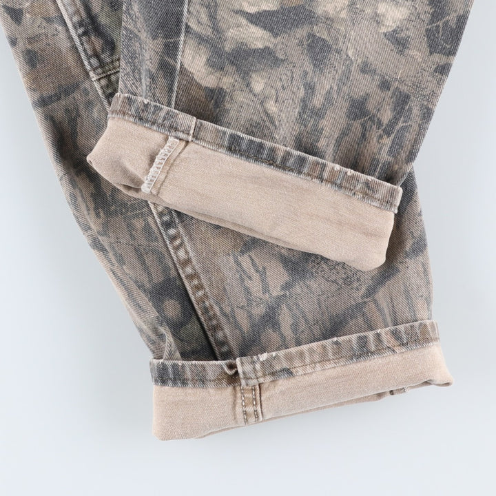 Wrangler Camouflage Pattern Realtree Camo Tapered Denim Pants, Men's Size W33 unclear Khaki type Vintage Second Hand