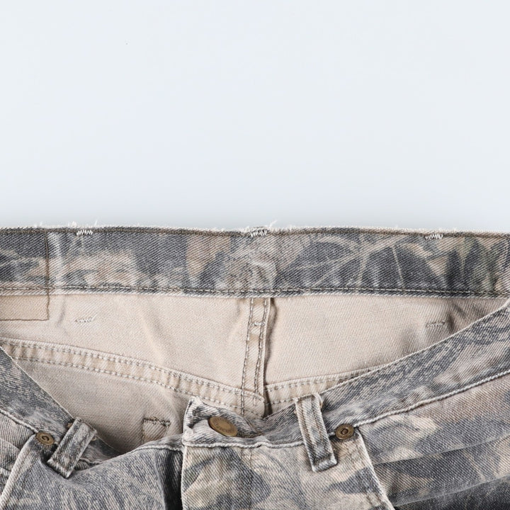 Wrangler Camouflage Pattern Realtree Camo Tapered Denim Pants, Men's Size W33 unclear Khaki type Vintage Second Hand
